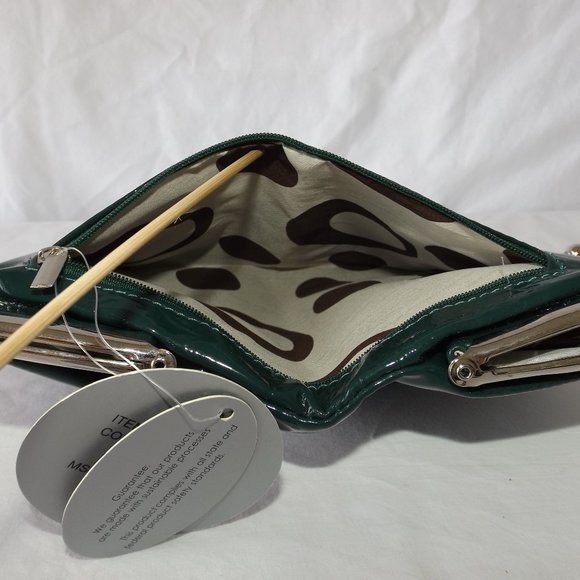 Studio 36 Green Patent Leather Clutch Wallet, New With Tags! - Picture 9 of 12